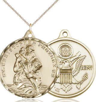 14kt Gold Saint Christopher Army Medal