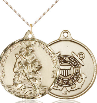 14kt Gold Saint Christopher Coast Guard Medal