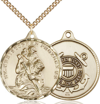 14kt Gold Saint Christopher Coast Guard Medal