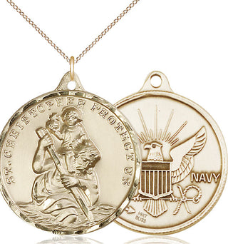 14kt Gold Saint Christopher Navy Medal
