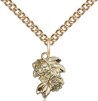 14kt Gold Filled Rose Medal Religious and Catholic Jewelry