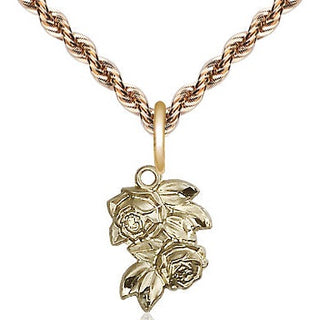 14kt Gold Filled Rose Medal Religious and Catholic Jewelry
