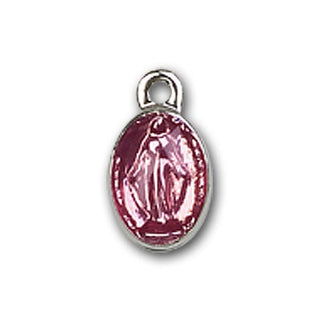 Two-Tone SS/GP Miraculous Pink Epoxy Pendant
