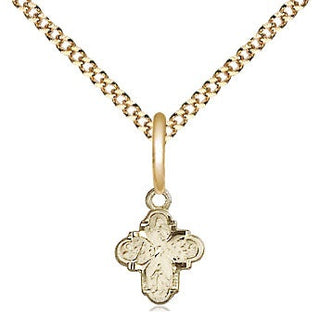 14kt Gold Filled 4-Way Medal Religious and Catholic Jewelry