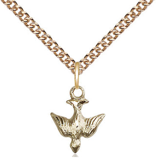 14kt Gold Filled Holy Spirit Medal Religious and Catholic Jewelry