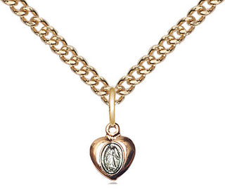 14kt Gold Miraculous Heart Medal