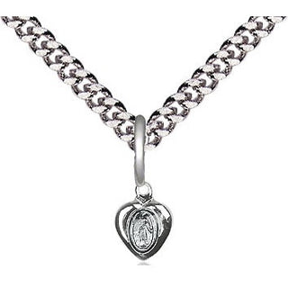 Sterling Silver Miraculous Heart Medal Religious and Catholic Jewelry