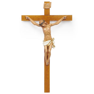 15-Inch Woodtone Crucifix Fontanini