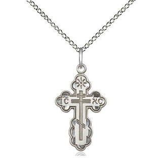 Sterling Silver Saint Olga Cross Medal Religious Jewelry