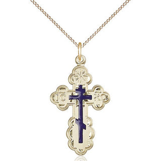 14kt Gold Filled Saint Olga Cross Medal Religious Jewelry