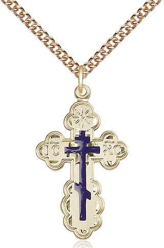 14kt Gold Filled Saint Olga Cross Medal Religious Jewelry
