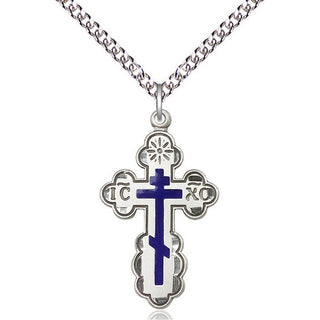Sterling Silver Saint Olga Cross Medal Religious Jewelry