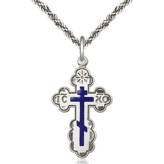 Sterling Silver Saint Olga Cross Medal Religious Jewelry