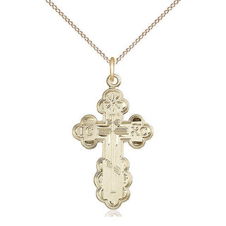 14kt Gold Filled Saint Olga Cross Medal Religious Jewelry