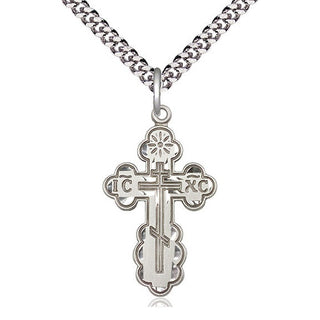 Pewter Saint Olga Cross Medal Religious Jewelry