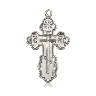 Sterling Silver Saint Olga Cross Medal Religious Jewelry