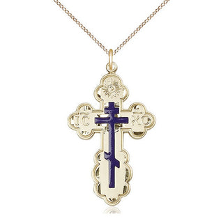 14kt Gold Filled Saint Olga Cross Medal Catholic Jewelry