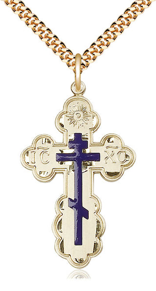 14kt Gold Filled Saint Olga Cross Medal Catholic Jewelry