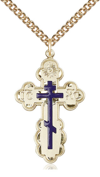 14kt Gold Filled Saint Olga Cross Medal Catholic Jewelry
