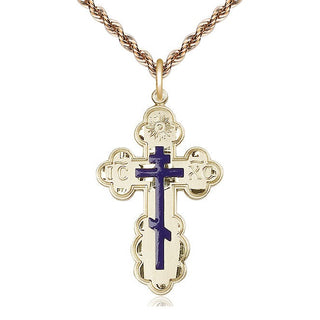 14kt Gold Filled Saint Olga Cross Medal Catholic Jewelry