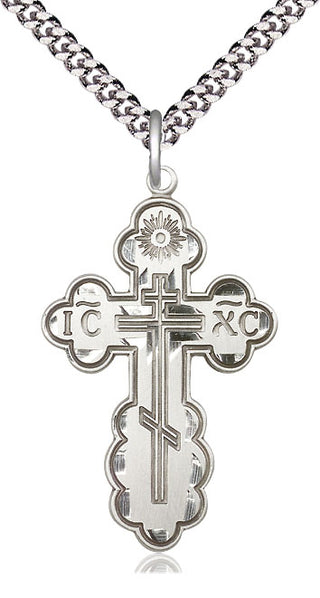 Pewter Saint Olga Cross Medal Catholic Jewelry