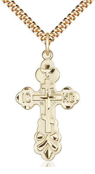 14kt Gold Filled Cross Medal Catholic Jewelry