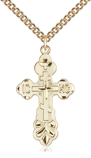14kt Gold Filled Cross Medal Catholic Jewelry