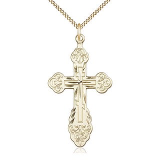 14kt Gold Filled Vladimir Cross Medal Catholic Jewelry