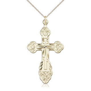 14kt Gold Filled Vladimir Cross Medal Catholic Jewelry