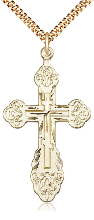 14kt Gold Filled Vladimir Cross Medal Catholic Jewelry