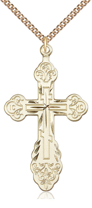 14kt Gold Filled Vladimir Cross Medal Catholic Jewelry