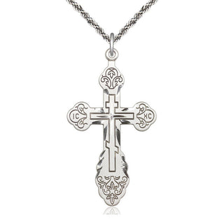 Sterling Silver Vladimir Cross Medal Catholic Jewelry