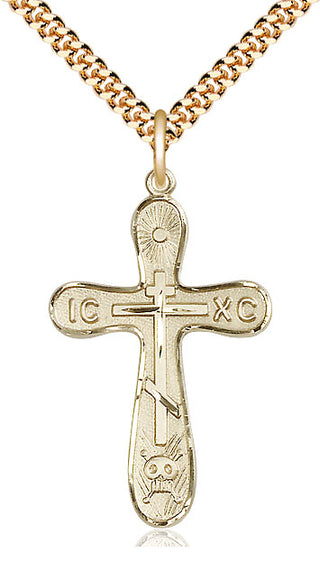 14kt Gold Filled Golgotha Cross Medal Catholic Jewelry