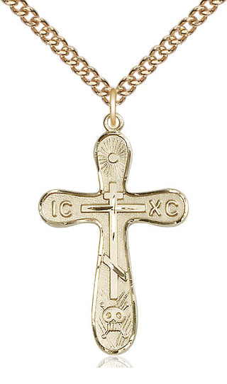 14kt Gold Filled Golgotha Cross Medal Catholic Jewelry