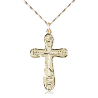 14kt Gold Golgotha Cross Medal