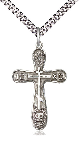 Sterling Silver Golgotha Cross Medal Catholic Jewelry