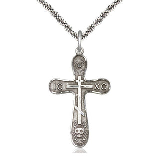 Sterling Silver Golgotha Cross Medal Catholic Jewelry