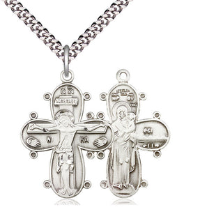 Sterling Silver Christine Cross Medal Catholic Jewelry