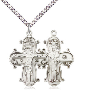 Sterling Silver Christine Cross Medal Catholic Jewelry