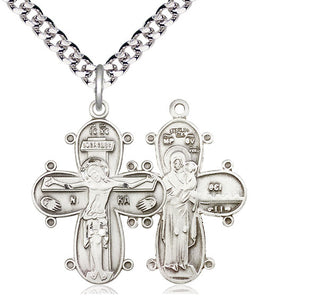 Sterling Silver Christine Cross Medal Catholic Jewelry