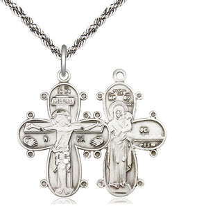 Sterling Silver Christine Cross Medal Catholic Jewelry