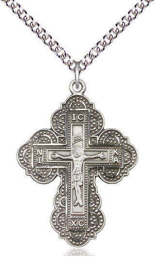 Sterling Silver Irene Cross Medal Catholic Jewelry