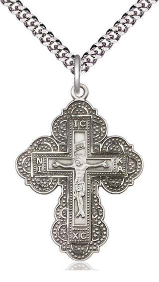 Sterling Silver Irene Cross Medal Catholic Jewelry