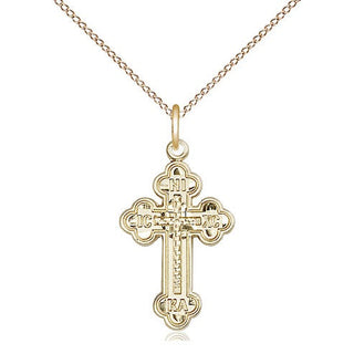 14kt Gold Filled Russian Cross Medal Religious Jewelry