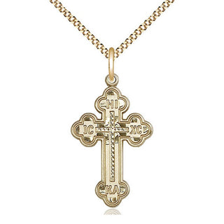 14kt Gold Filled Russian Cross Medal Catholic Jewelry