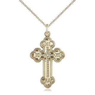 14kt Gold Filled Russian Cross Medal Catholic Jewelry