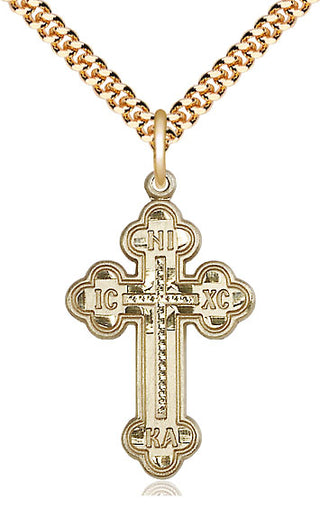 14kt Gold Filled Russian Cross Medal Catholic Jewelry