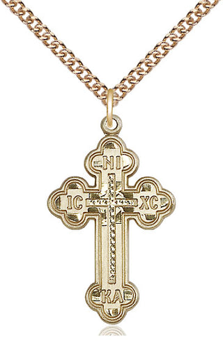 14kt Gold Filled Russian Cross Medal Catholic Jewelry