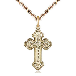 14kt Gold Filled Russian Cross Medal Catholic Jewelry