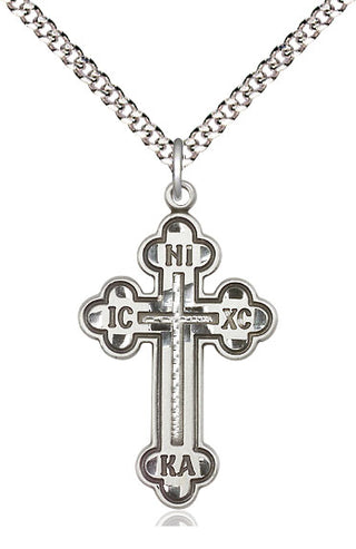 Pewter Russian Cross Medal Catholic Jewelry